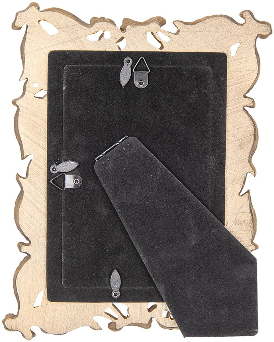 Clayre & Eef Fotolijst 10x15 cm Goudkleurig Kunststof Glas Kersen