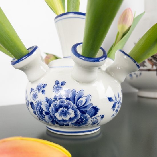 Tulpenvaas bloem | Heinen Delfts Blauw | Delfts blauwe vaas | Tulpenvaas |