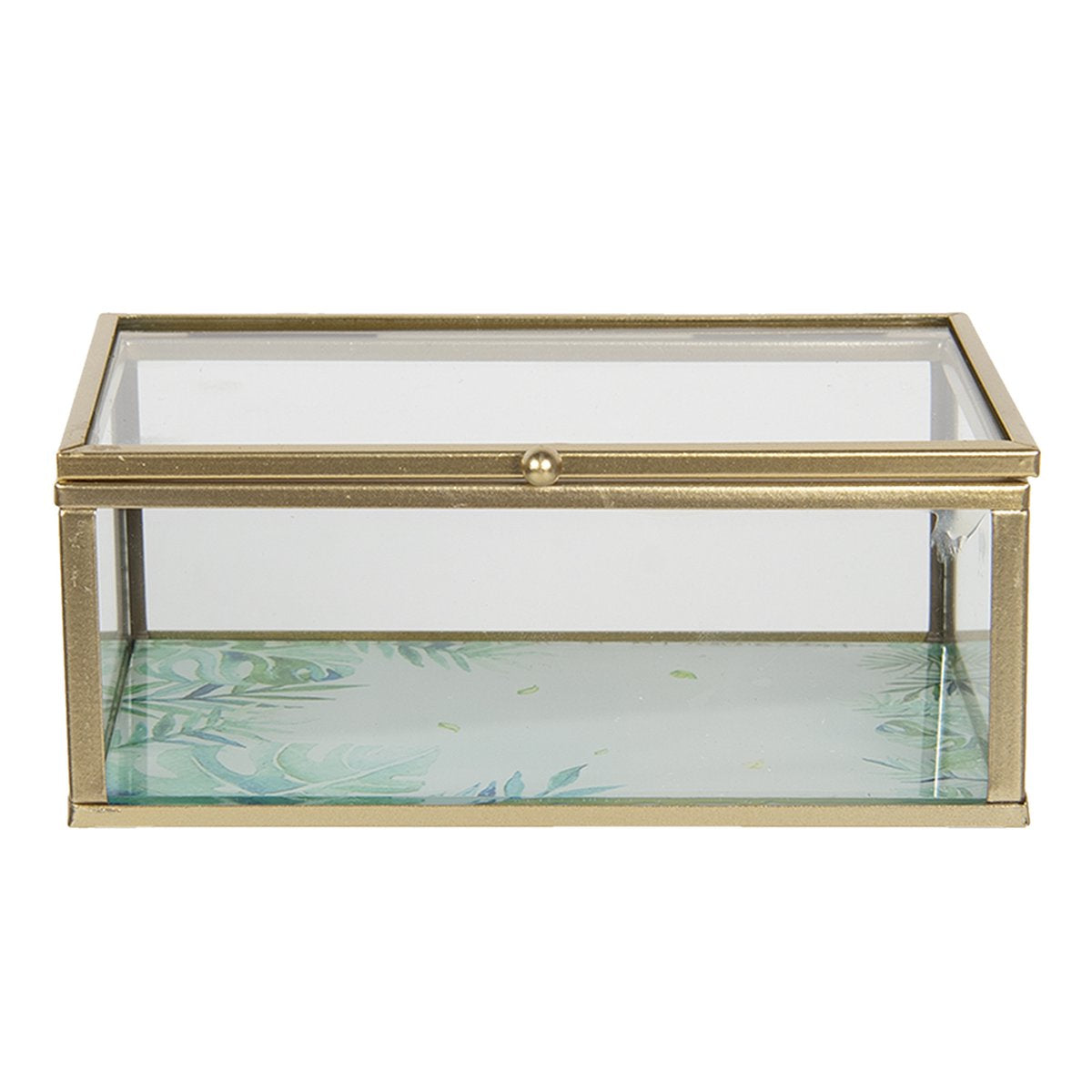 Clayre & Eef Sieradendoos 14x8x6 cm Glas Rechthoek Juwelendoos Sieraden box Sieradenkist