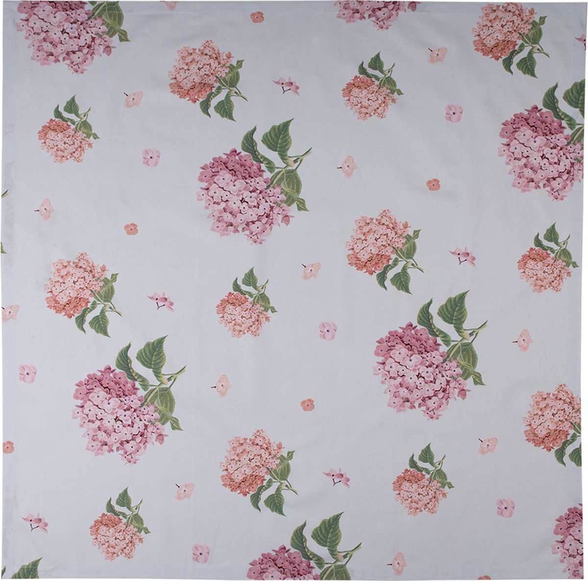 Clayre & Eef Tafelkleed 100x100 cm Blauw Roze Katoen Vierkant Hortensia