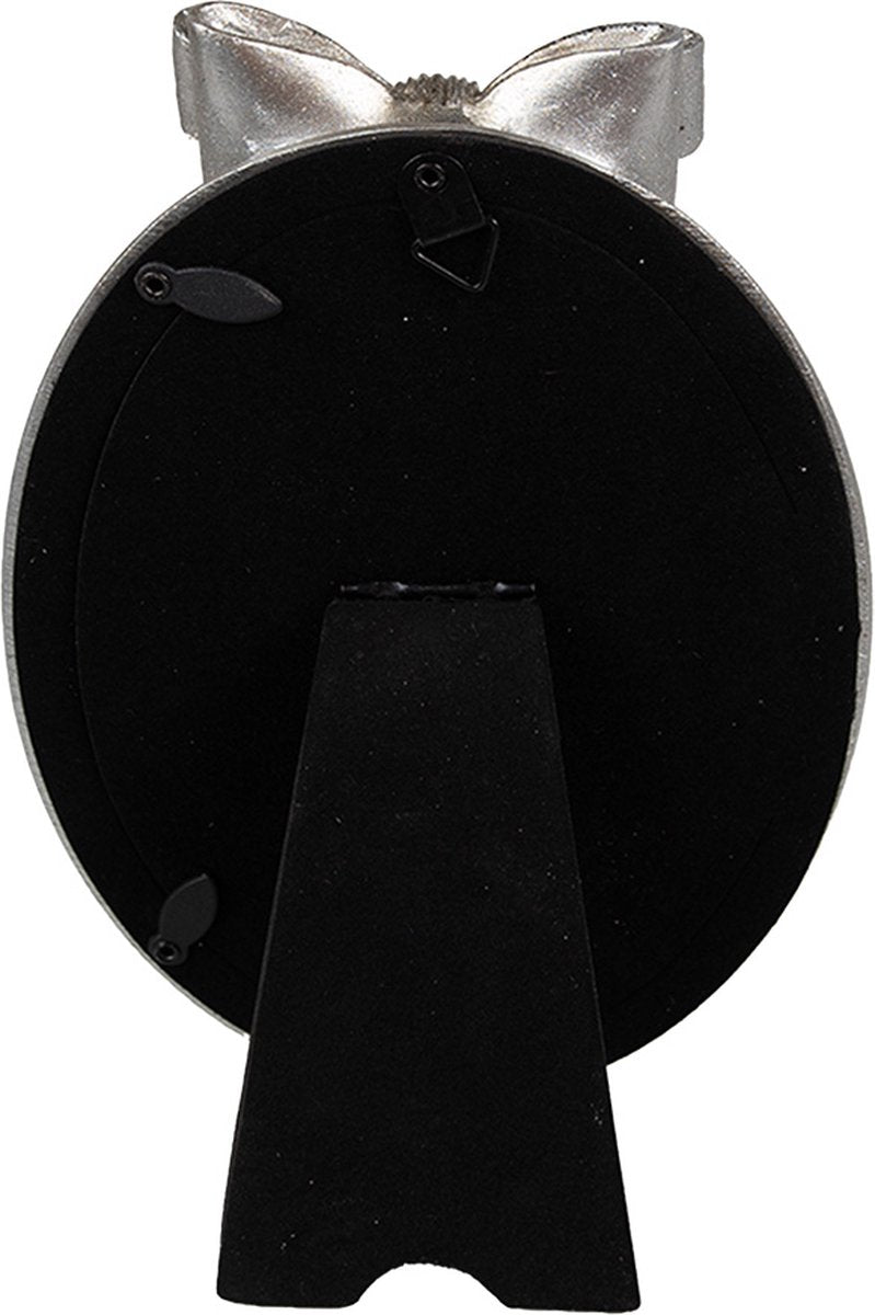 Clayre & Eef Fotolijst 10x15 cm Zilverkleurig Kunststof Glas Ovaal Fotokader