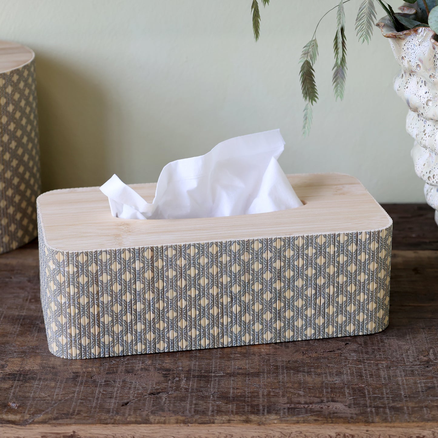 Chic Antique Amilly Bamboe Tissuehouder – Bamboe Tissue Box voor Interieur – Landelijke Stijl