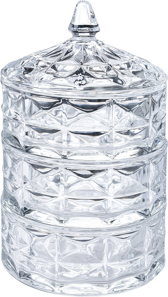 Clayre & Eef Voorraadpot Deksel Ø 13x23 cm Transparant Glas