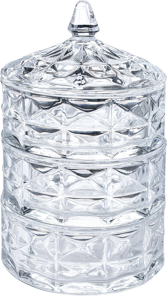 Clayre & Eef Voorraadpot Deksel Ø 13x23 cm Transparant Glas