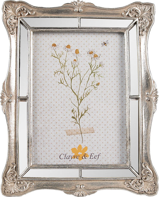 Clayre & Eef Fotolijst 13x18 cm Zilverkleurig Kunststof Glas Fotokader