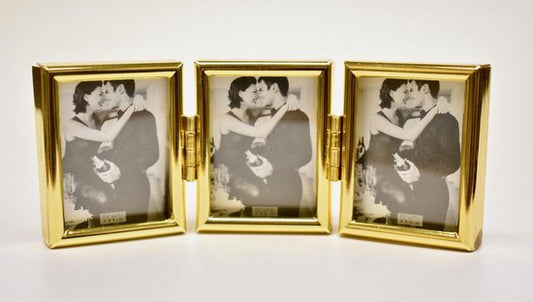 Fotolijst Goud Drieluik voor Pasfoto's