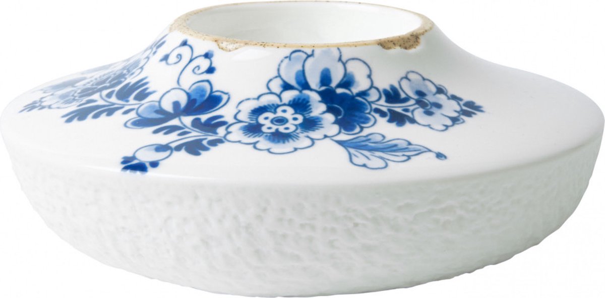 Heinen Delfts Blauw Bloesem - Waxinelichthouder - 13 x 5 cm