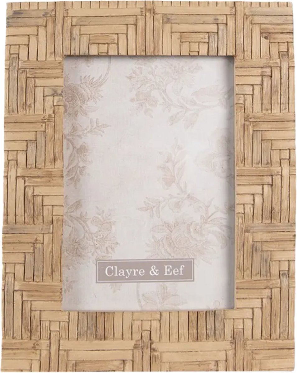 Clayre & Eef Fotolijst 10x15 cm Bruin Kunststof Glas Rechthoek Fotokader