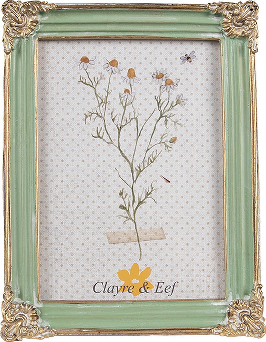 Clayre & Eef Fotolijst 13x18 cm Groen Kunststof Glas Fotokader