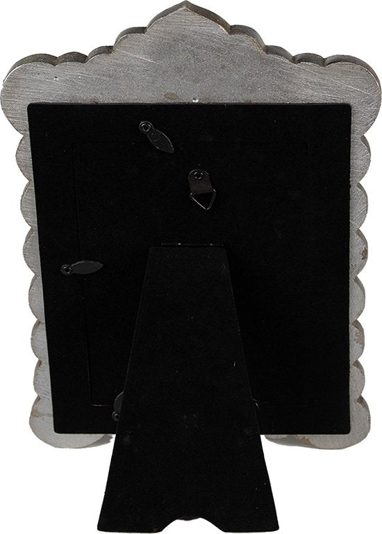 Clayre & Eef Fotolijst 10x15 cm Zilverkleurig Kunststof Fotokader Wissellijst Foto Frame