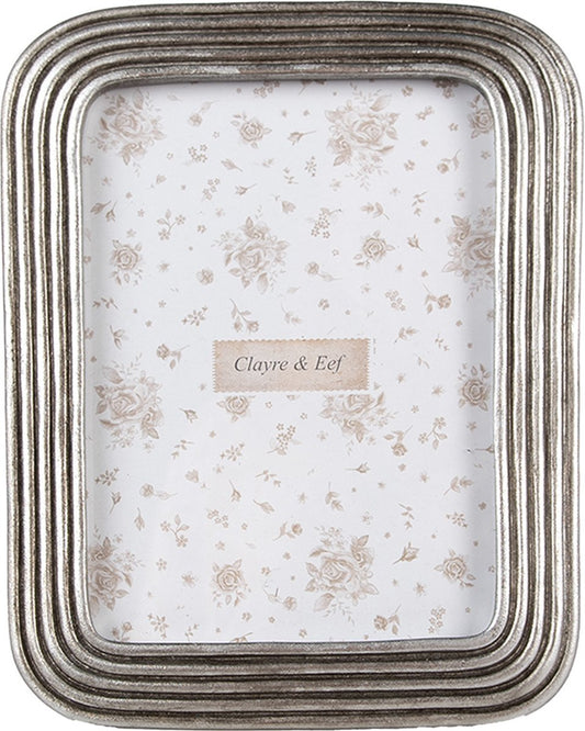 Clayre & Eef Fotolijst 13x18 cm Zilverkleurig Kunststof Glas Fotokader