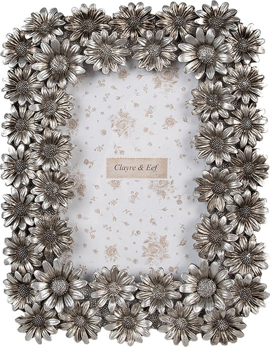 Clayre & Eef Fotolijst 10x15 cm Zilverkleurig Kunststof Glas Fotokader