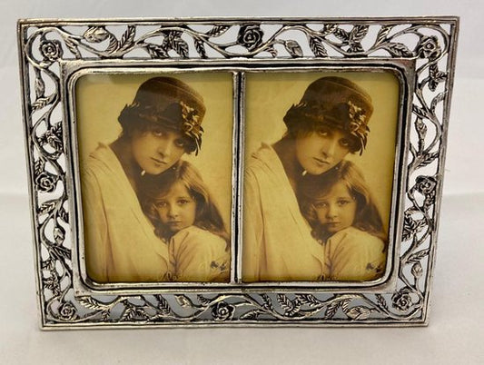 Lescadres Classic - Fotolijst - Tweeluik - Zilver - Opengewerkt - 5 x 8