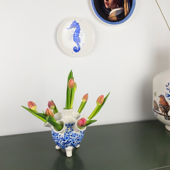 Heinen Delfts Blauw Tulpenvaas bloem | Tulpenvaas | Delfts blauw