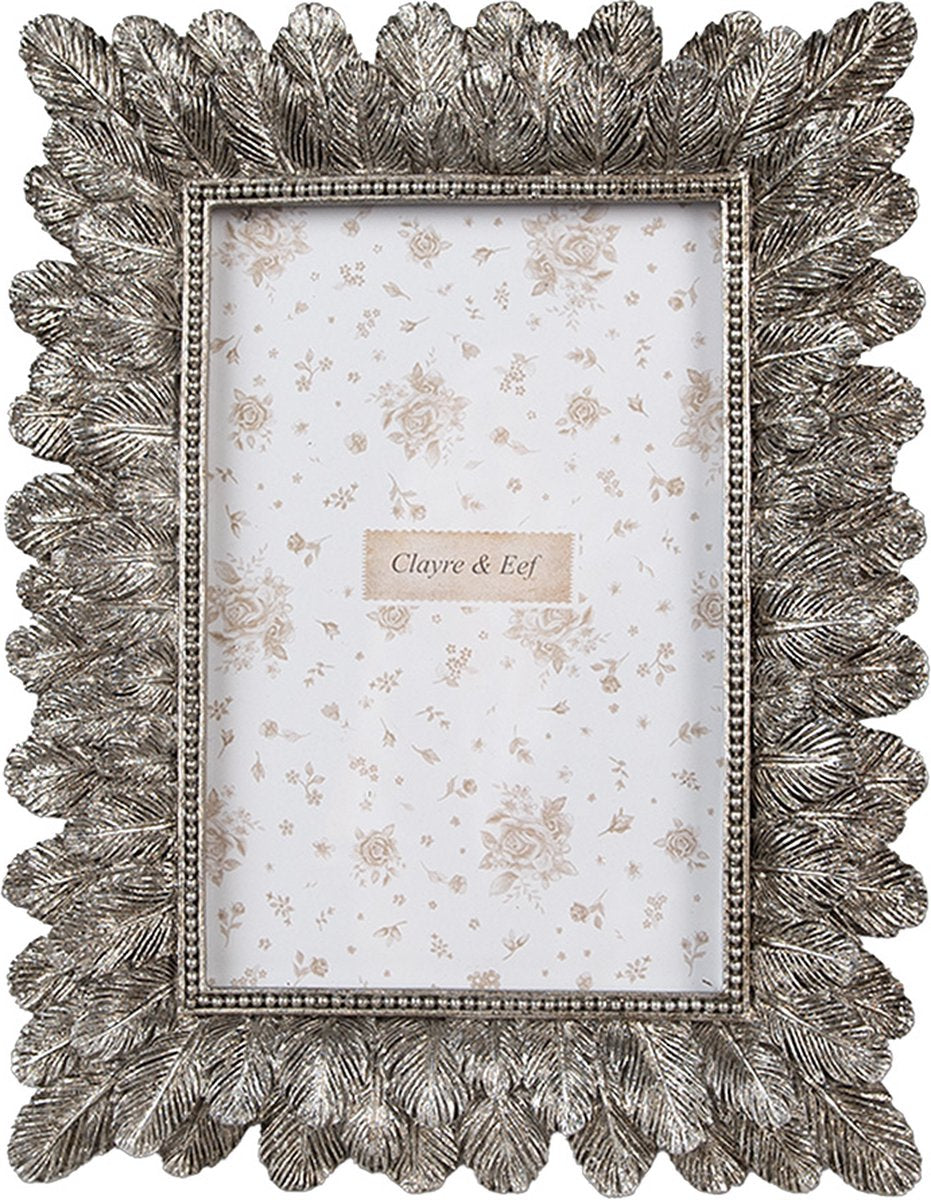Clayre & Eef Fotolijst 10x15 cm Zilverkleurig Kunststof Glas Fotokader