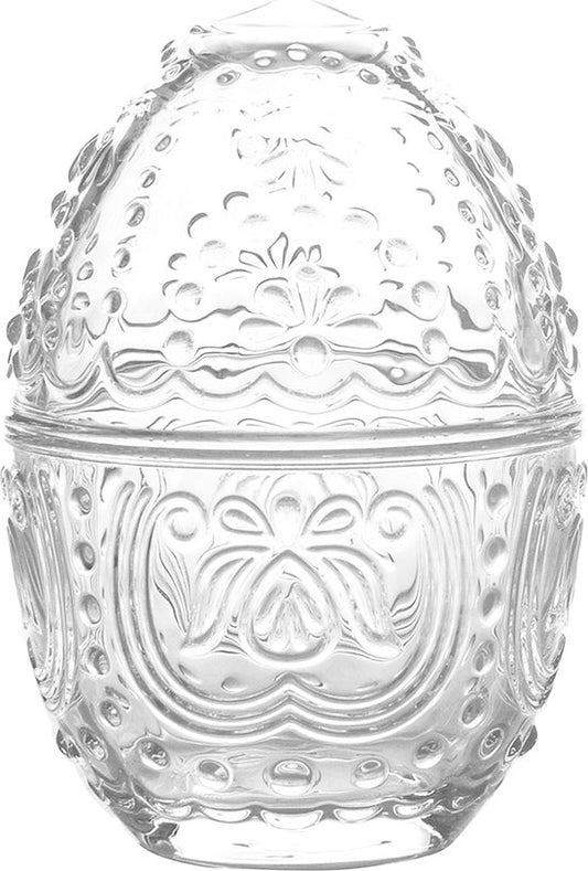 Clayre & Eef Glazen potje Ei Ø 10x14 cm Transparant Glas Rond Potje Voorraadpot