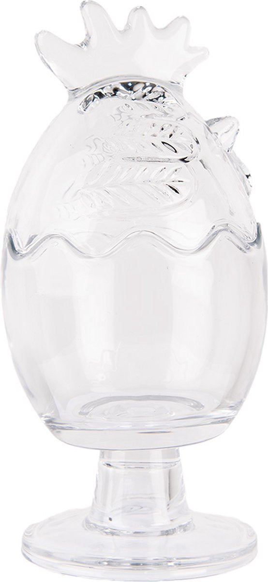 Clayre & Eef Glazen potje Kip Ø 10x22 cm Transparant Glas