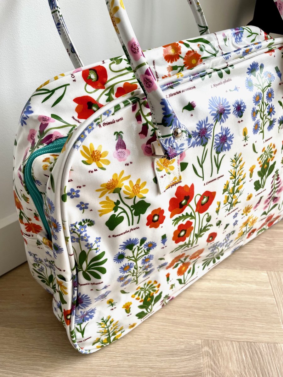 Rex Londond | weekendtas bloem / wild flowers | wit met bloemetjes | waterafstotend