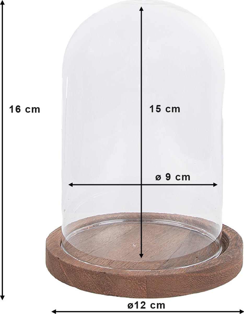 Clayre & Eef Stolp Ø 12x16 cm Transparant Glas Hout