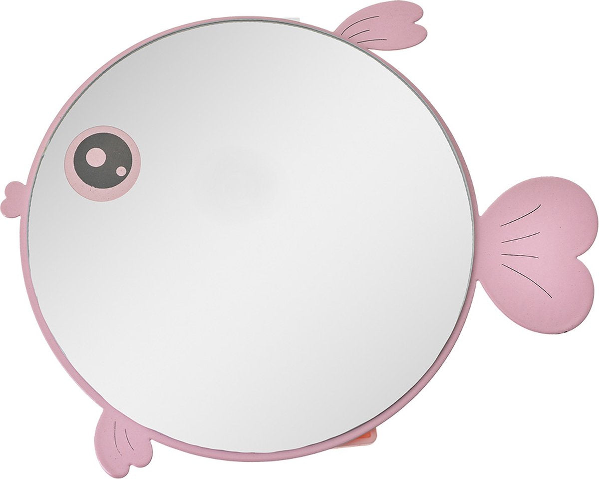 Clayre & Eef Tafelspiegel 21x20x4 Roze Metaal Glas Vis