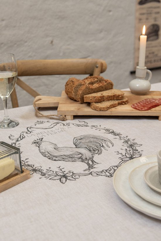 Clayre & Eef Ovenwant 18x30 cm Beige Katoen Haan Ovenhandschoen Keukentextiel Cadeau voor haar