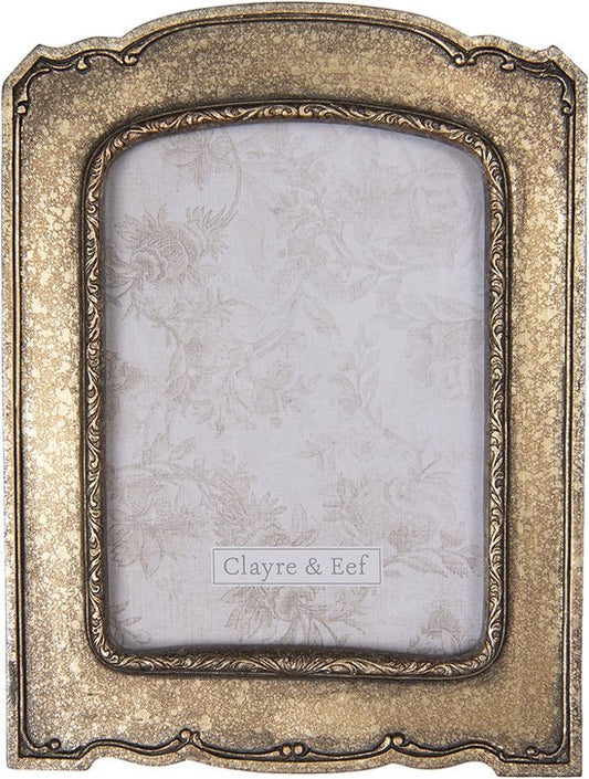 Clayre & Eef Fotolijst 18*2*24 cm / 13*18 cm Bruin Kunststof Glas Rechthoek Fotokader Wissellijst Foto Frame