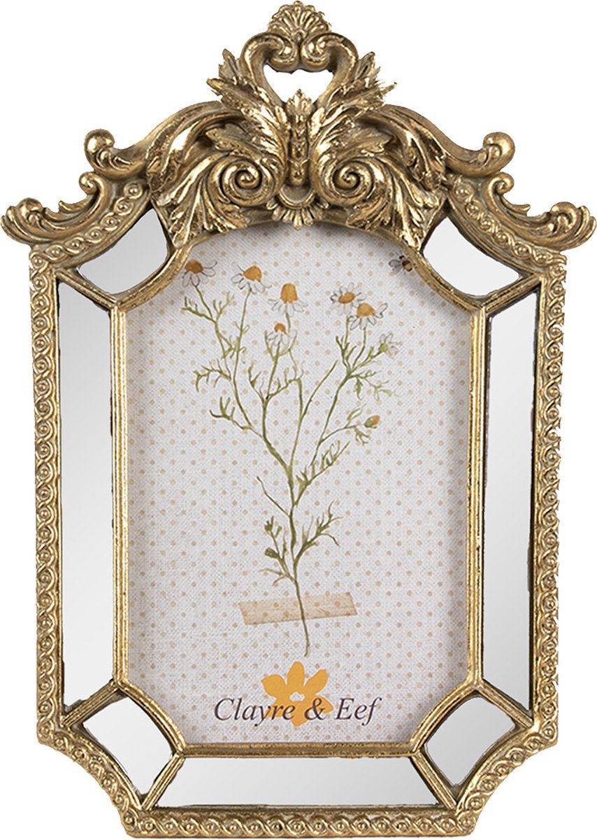 Clayre & Eef Fotolijst 10x15 cm Goudkleurig Kunststof Glas Fotokader