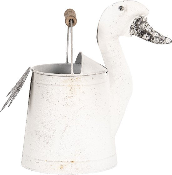 Clayre & Eef Decoratie Gieter 31x16x27 cm Wit Metaal Huisdecoratie