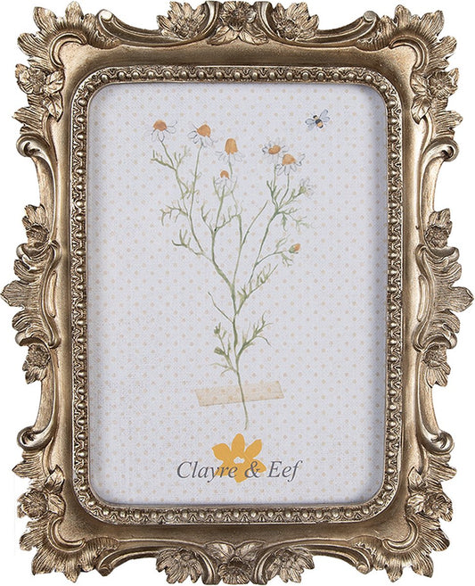 Clayre & Eef Fotolijst 13x18 cm Goudkleurig Kunststof Glas Rechthoek Fotokader