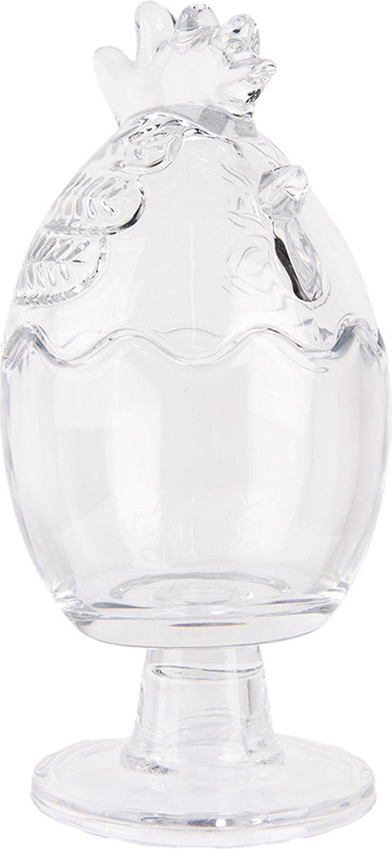 Clayre & Eef Glazen potje Kip Ø 10x22 cm Transparant Glas