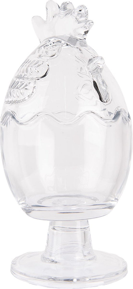 Clayre & Eef Glazen potje Kip Ø 10x22 cm Transparant Glas