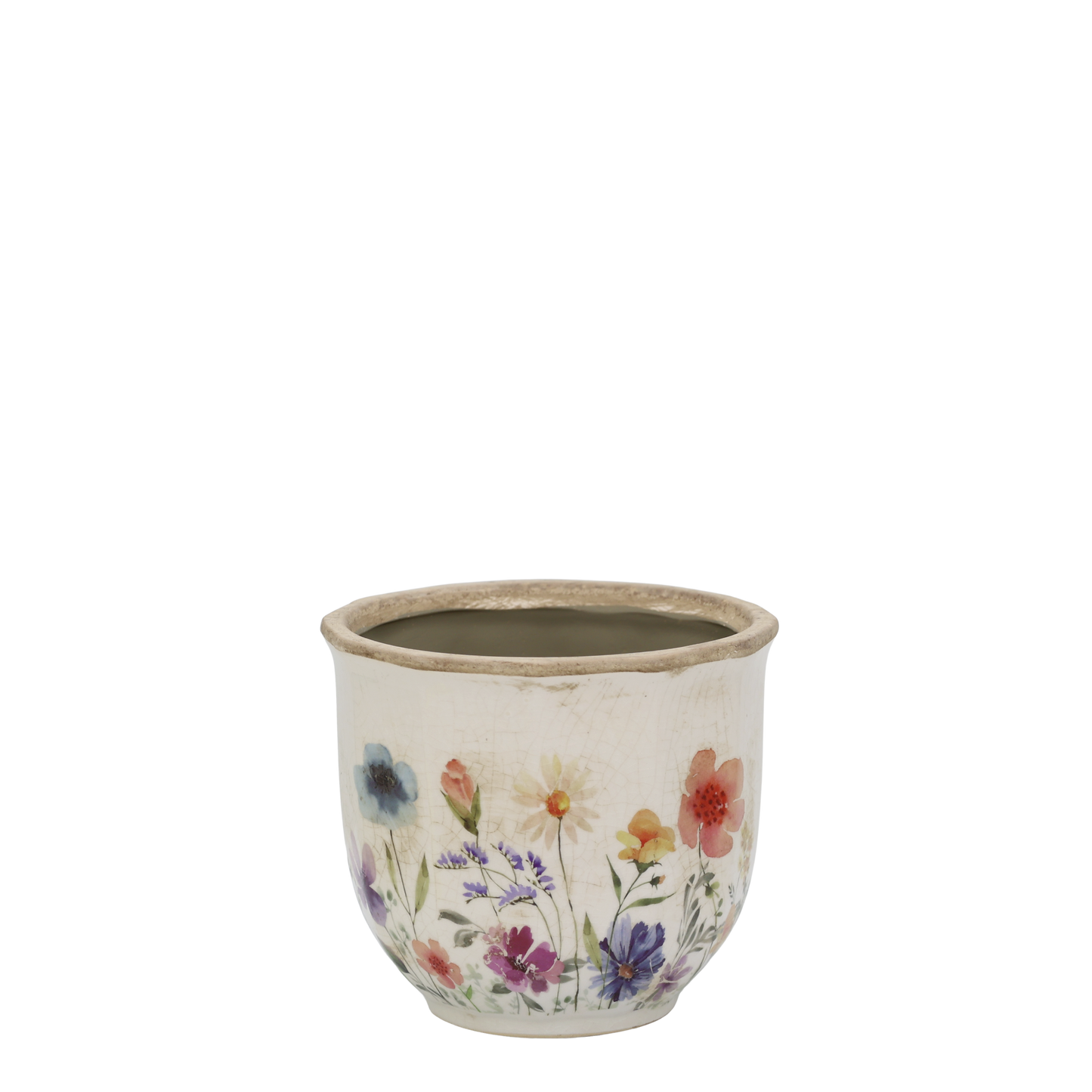 Chic Antique Fleurville Bloempot / Plantenpot – Met Wilde Bloemen decoratie – Frans-landelijke Decoratie