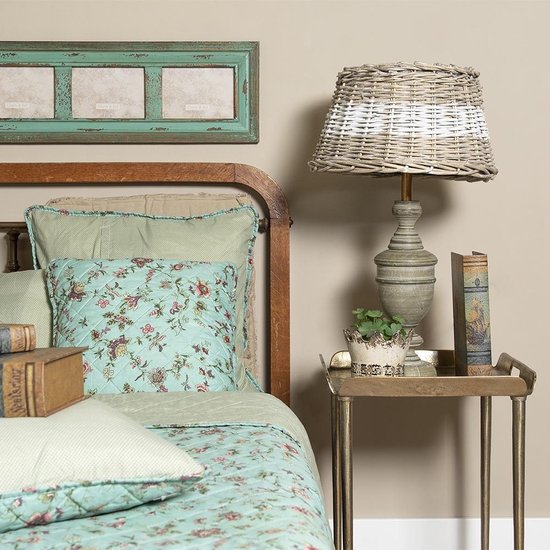 Clayre & Eef Kussenhoes 50*50 cm Turquoise Polyester Vierkant Sierkussenhoes Kussen hoes