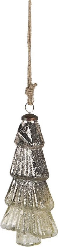 Clayre & Eef Kerstbal XL 11*4*20 cm Goudkleurig Glas Kerstboomversiering Kerstversiering Kerstdecoratie