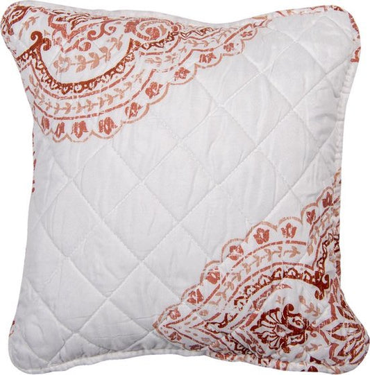 Clayre & Eef Kussenhoes 40*40 cm Wit Polyester Vierkant Krullen Sierkussenhoes Kussen hoes