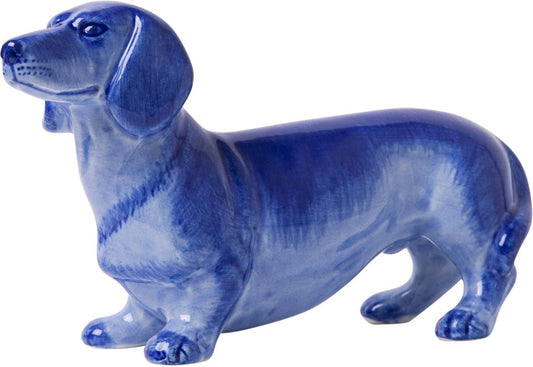 Heinen Delfts Blauw - Decoratief figuur 'Teckel'