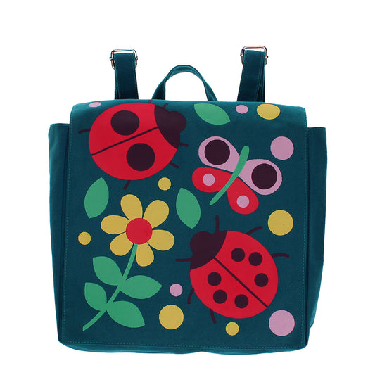 Rex London Mini Kinder Rugzak Ladybird – Canvas Rugtas voor Peuters – Lichtgewicht & Duurzaam – Ideaal voor School en Uitjes.