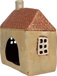 Clayre & Eef Waxinelichthouder Huis 17x10x19 cm Groen Oranje Keramiek