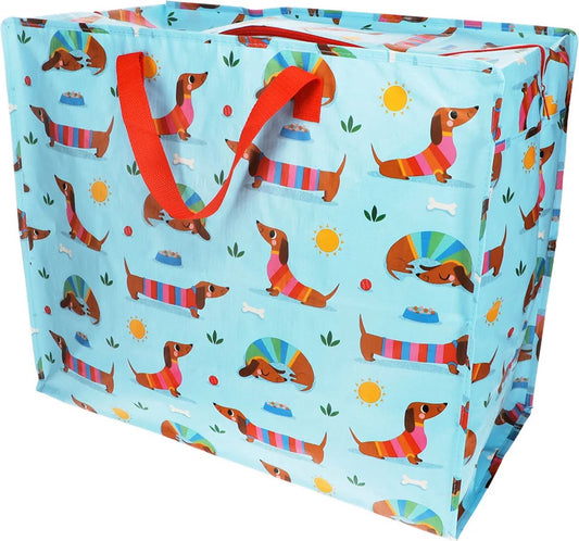 XXL tas / Jumbo shopper Sausage Dog / Teckel Zomer van Rex London