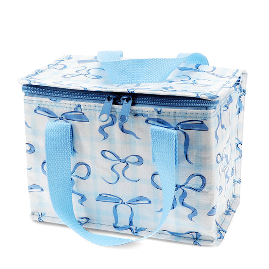 Rex London Geïsoleerde Lunchtas Blue Bows – Koeltasje met Rits – Lunch Bag voor Werk, School & Picknick