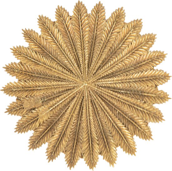 Clayre & Eef Decoratie schaal Ø 20*2 cm Goudkleurig Kunststof Rond Takken