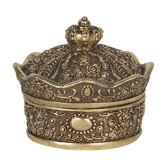 Melady Sieradendoos 9*9*7 cm Goudkleurig Kunststof Juwelendoos Sieradenbox Sieradenkist