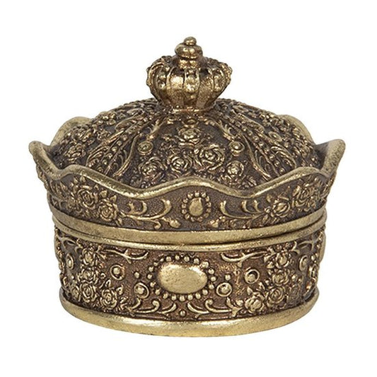 Melady Sieradendoos 9*9*7 cm Goudkleurig Kunststof Juwelendoos Sieradenbox Sieradenkist