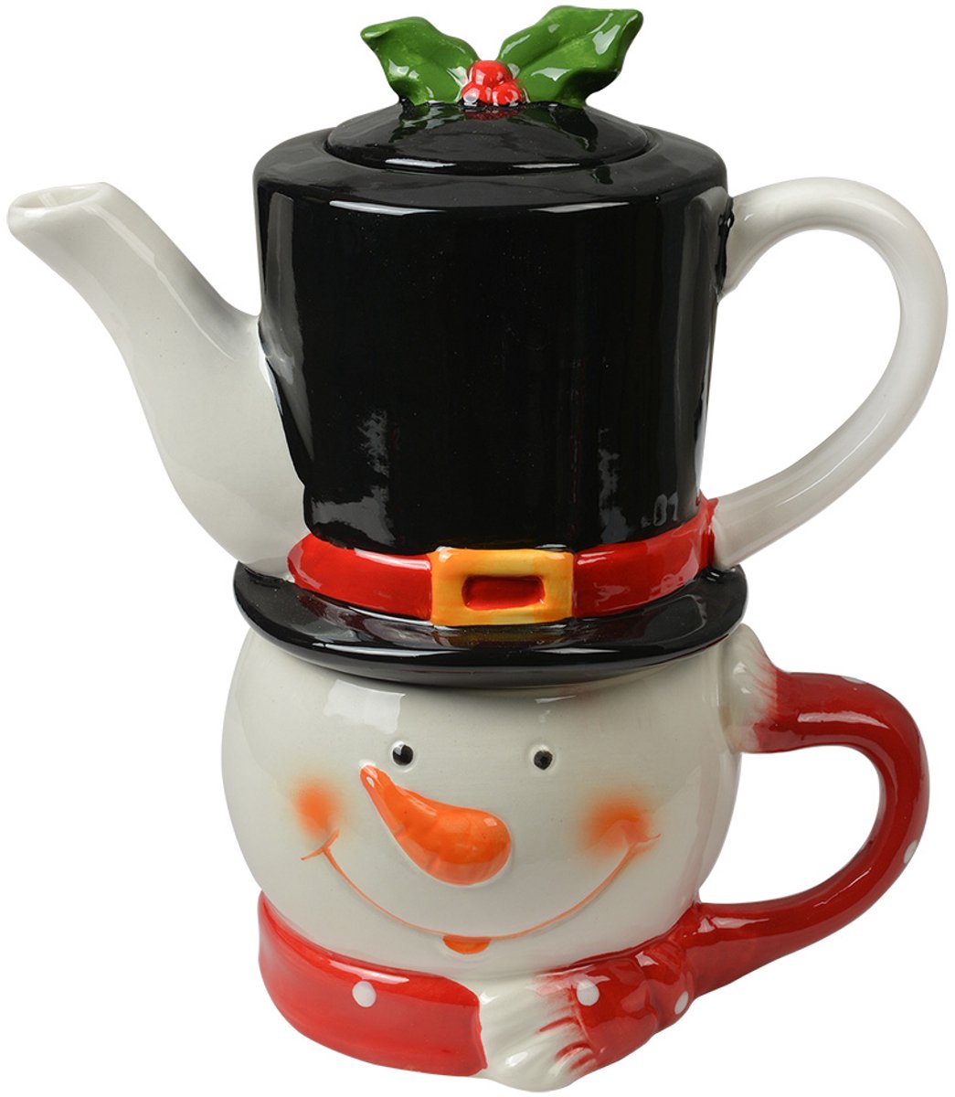 Clayre & Eef Tea for One Sneeuwpop 525 ml Wit Keramiek