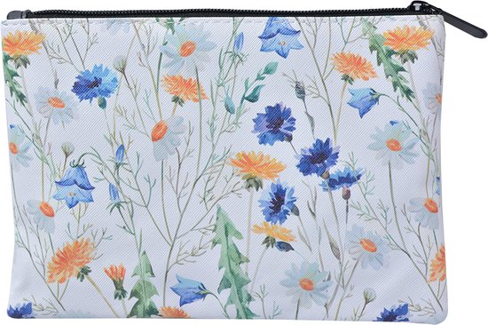 Juleeze Portemonnee 21*16 cm Wit Kunststof Bloemen Beurs Geldbeurs Geldbuidel