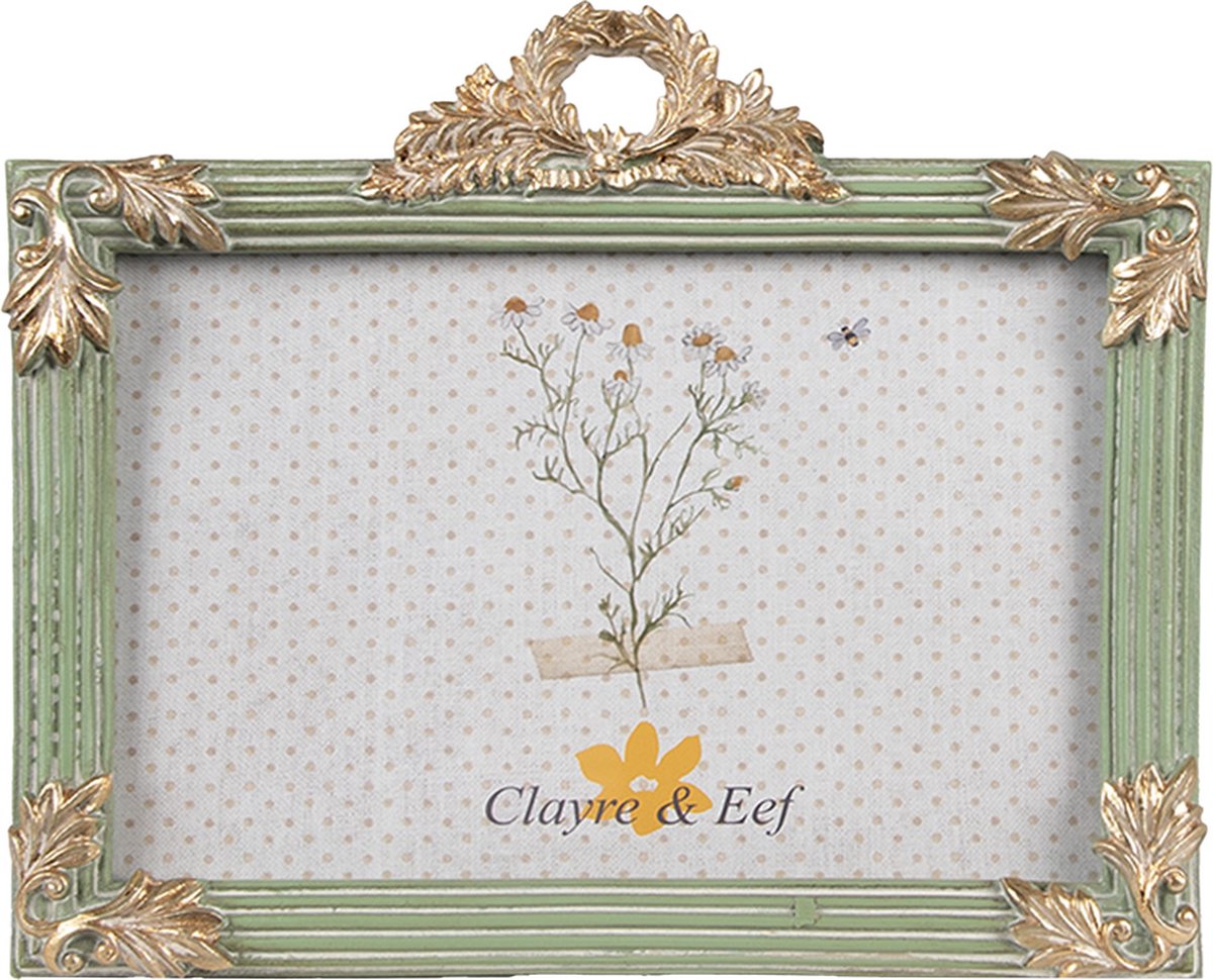 Clayre & Eef Fotolijst 10x15 cm Groen Kunststof Glas Fotokader