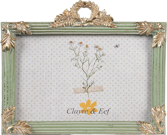 Clayre & Eef Fotolijst 10x15 cm Groen Kunststof Glas Fotokader