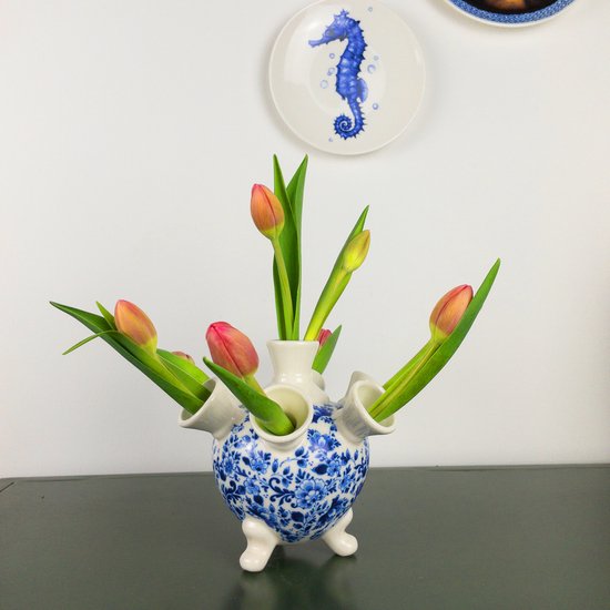 Heinen Delfts Blauw Tulpenvaas bloem | Tulpenvaas | Delfts blauw