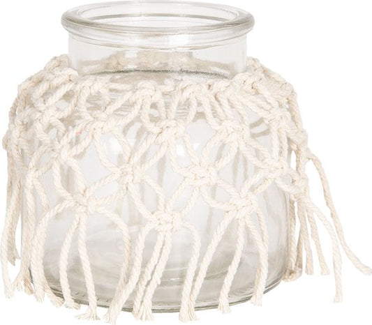Clayre & Eef Vaas Ø12*12 cm Glas Rond Decoratie Vaas Decoratie Pot