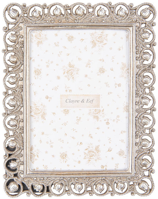 Clayre & Eef Fotolijst 13x18 cm Zilverkleurig Kunststof Glas